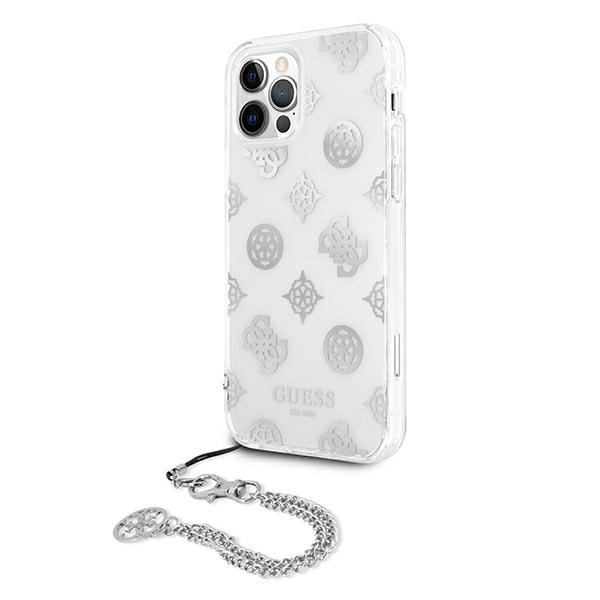 Etui GUESS Apple iPhone 12 Pro Max Peony Chain Collection Srebrny Hardcase
