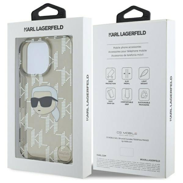 Etui Karl Lagerfeld iPhone 16 Pro 6.3" czarny/black hardcase IML Karl Head Electroplated