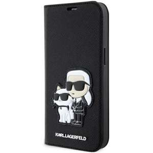 Etui Karl Lagerfeld KLBKP14XSANKCPK iPhone 14 Pro Max 6.7" bookcase czarny/black Saffiano Karl & Choupette Case