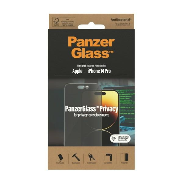 PanzerGlass Ultra-Wide Fit iPhone 14 Pro 6,1" Privacy Screen Protection Antibacterial P2772