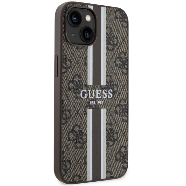 Etui Guess GUHMP14MP4RPSW iPhone 14 Plus 6,7" brązowy/brown hardcase 4G Printed Stripes MagSafe Case