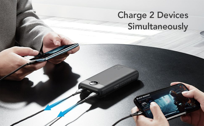 VEGER powerbank 20000 mAh PD QC3.0 2A 20W L20S (VP2039PD / W2039PD) czarny