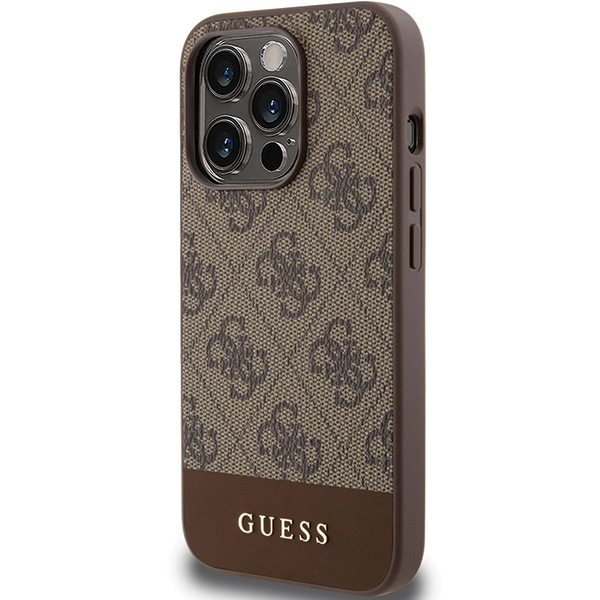 Etui Guess GUHCP15XG4GLBR iPhone 15 Pro Max 6.7" brązowy/brown hardcase 4G Stripe Collection Case
