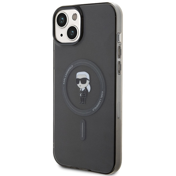 Etui Karl Lagerfeld KLHMP15MHFCKNOK iPhone 15 Plus 6.7" czarny/black hardcase IML Ikonik MagSafe Case
