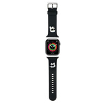 Karl Lagerfeld Pasek KLAWMSLKCNK Apple Watch 38/40/41mm czarny/black strap 3D Rubber Karl&Choupette Heads