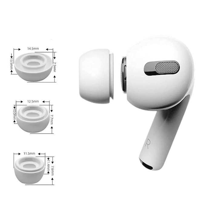 Etui Tech-protect Ear Tips 3-pack Apple Airpods Pro White