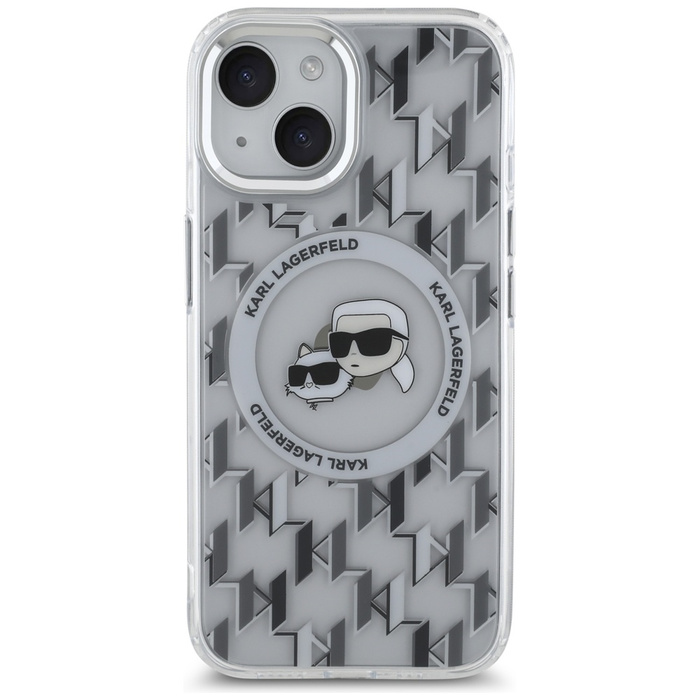 Karl Lagerfeld KLHMP15SHMCKMHT iPhone 15 6.1" przezroczysty/transparent IML Monogram Karl&Choupette Head MagSafe