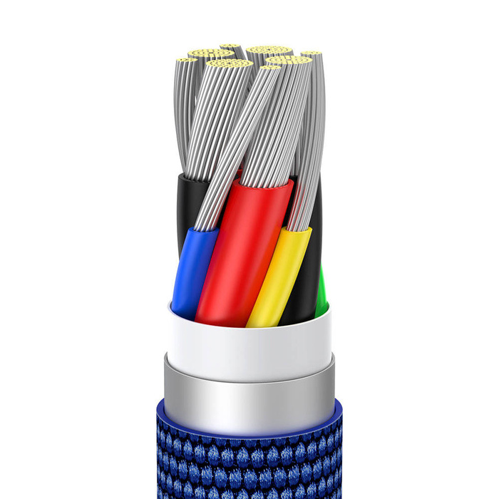 Baseus Crystal Shine Series kabel przewód USB do szybkiego ładowania i transferu danych USB Typ C - USB Typ C 100W 1,2m niebieski (CAJY000603)