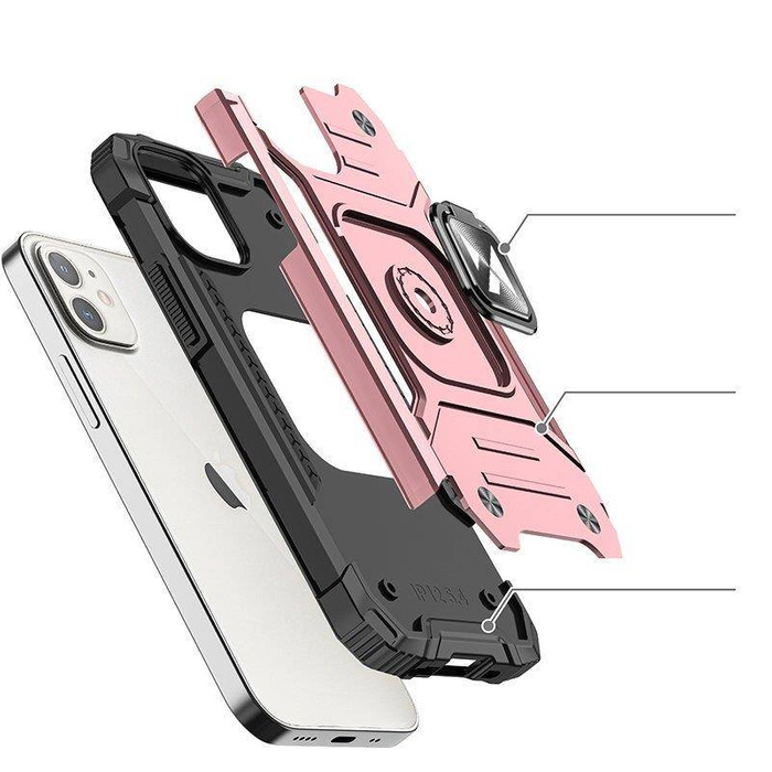 Etui Wozinsky Ring Armor etui iPhone 14 Plus pancerny pokrowiec uchwyt magnetyczny ring złote Case