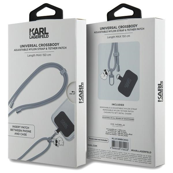 Pasek Karl Lagerfeld KLUCNMSCKIG Universal CBDY Cord pasek szary/grey