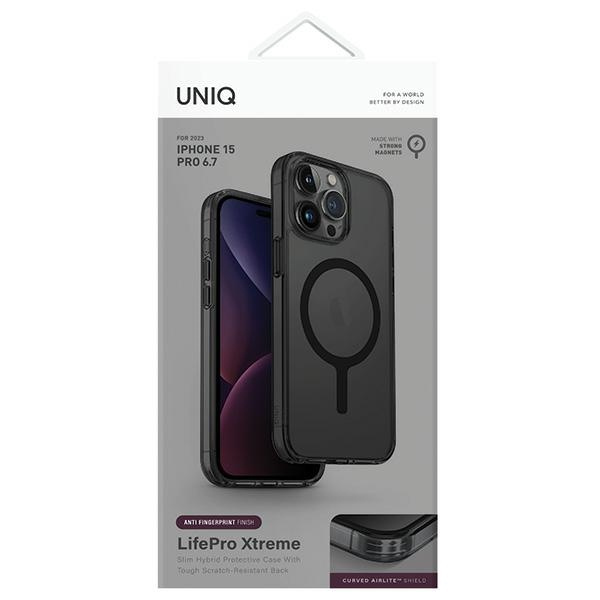 Etui UNIQ etui LifePro Xtreme iPhone 15 Pro Max 6.7" Magclick Charging szary/frost smoke Case