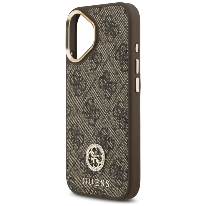 Etui Guess 4G Strass Logo MagSafe do     iPhone 17 brązowy