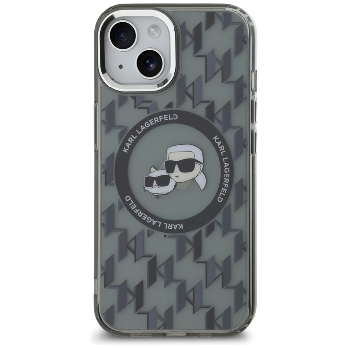 Karl Lagerfeld KLHMP15MHMCKMHK iPhone 15 Plus 6.7" czarny/black IML Monogram Karl&Choupette Head MagSafe
