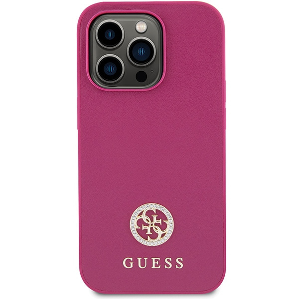 Etui Guess GUHCP15LPS4DGPP iPhone 15 Pro 6.1" różowy/pink hardcase Strass Metal Logo