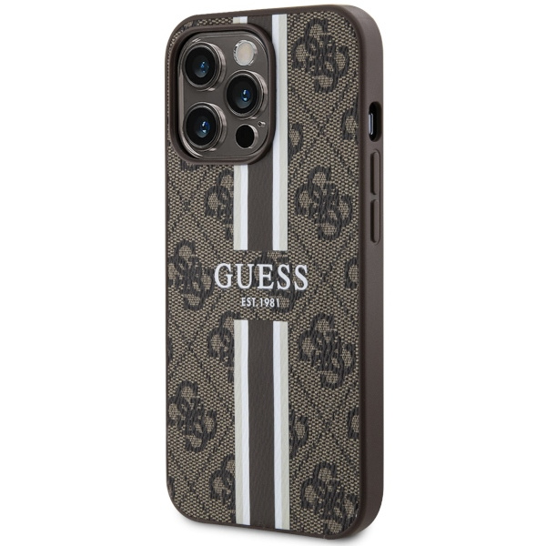 Etui Guess GUHMP13XP4RPSW iPhone 13 Pro Max 6.7" brązowy/brown hardcase 4G Printed Stripes MagSafe Case