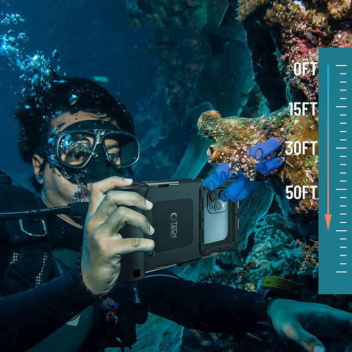 ETUI WODOODPORNE TECH-PROTECT IPX8 UNIVERSAL DIVING WATERPROOF CASE BLACK