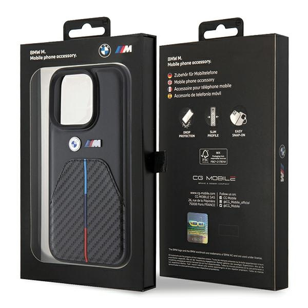 Etui Bmw Bmhcp15l22nstb Iphone 15 Pro 6.1" Czarny/black Stamped Tricolor Stripe Case