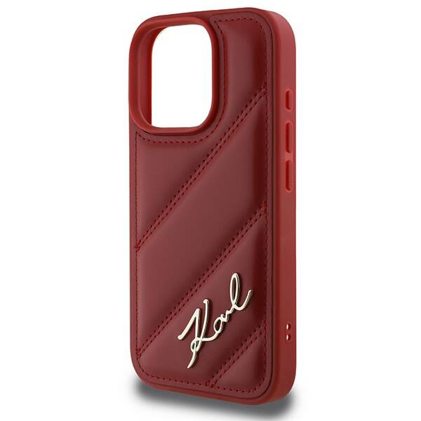 Etui Karl Lagerfeld iPhone 16 Pro 6.3" czerwony/red hardcase Quilted Signature