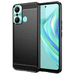 Etui Carbon Case etui do Infinix Hot 20 Play elastyczny silikonowy karbonowy pokrowiec czarne Case