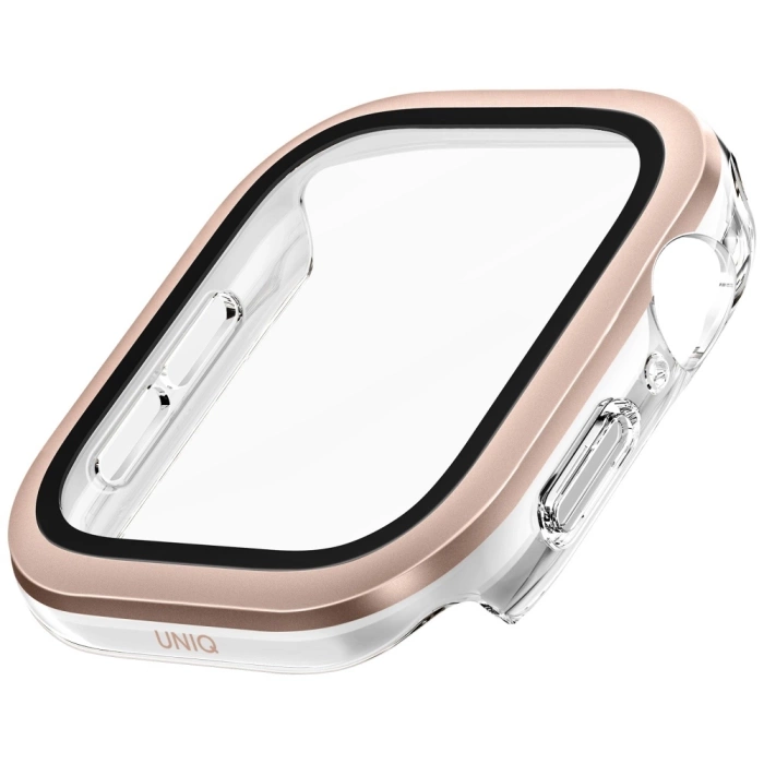 Etui Szkło Hartowane UNIQ Voute do Apple Watch Series 10 46mm różowo-złoty