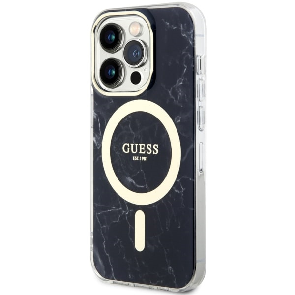 Etui Guess GUHMP14XPCUMAK iPhone 14 Pro Max 6.7" czarny/black hardcase Marble MagSafe Case