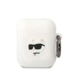 Karl Lagerfeld KLA2RUNCHH AirPods 1/2 cover biały/white Silicone Choupette Head 3D