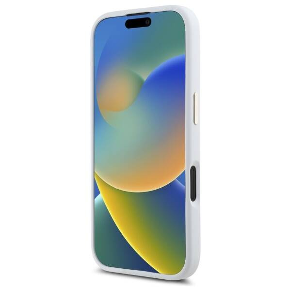 Etui Guess iPhone 16 6.1" biały/white hardcase Silicone Logo Strass 4G