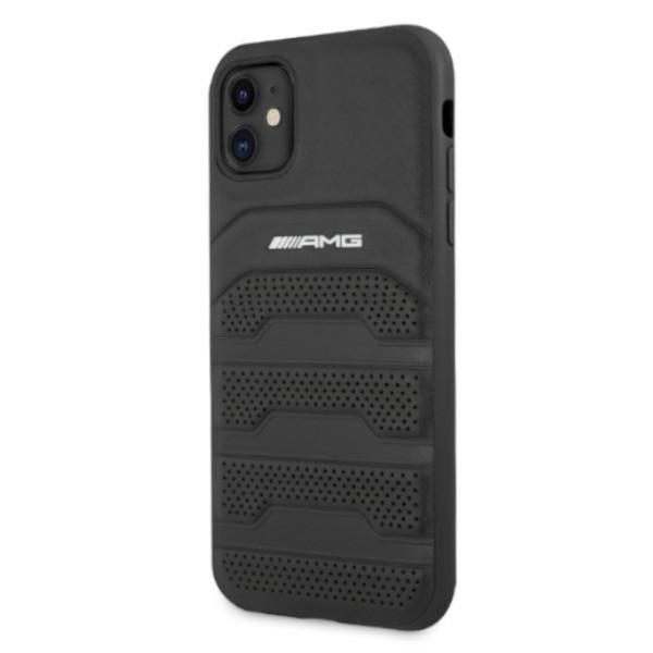 AMG AMHCN61GSEBK iPhone 11 6,1" czarny/black hardcase Leather Debossed Lines