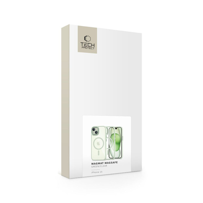 TECH-PROTECT MAGMAT MAGSAFE IPHONE 15 GREEN/CLEAR