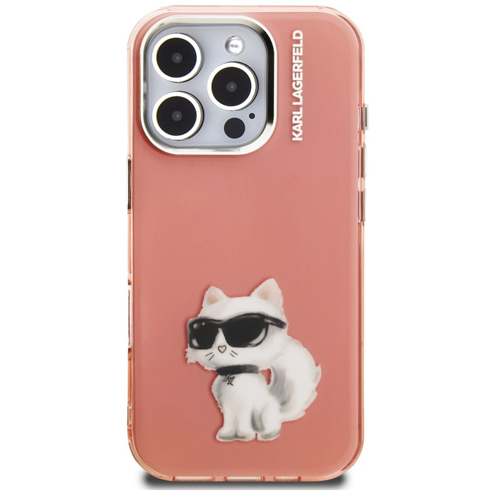 Etui Karl Lagerfeld IML Aquarelle        Choupette & Logo do iPhone 16 Pro różowy