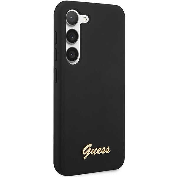Etui Guess GUHCS23SSLSMK S23 S911 czarny/black hardcase Silicone Vintage Gold Logo Case
