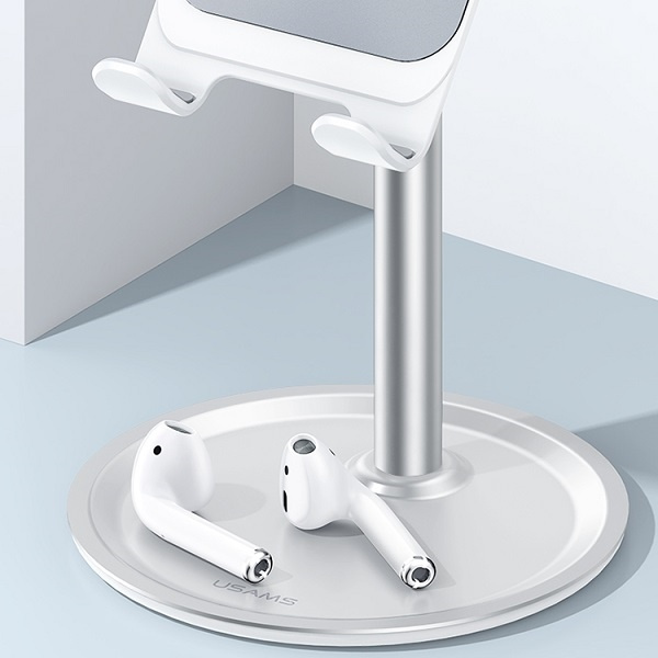 Uchwyt Biurkowy USAMS Na Telefon Tablet Srebrny