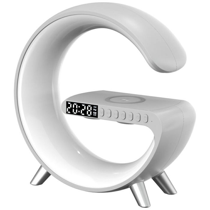 Wielofunkcyjna Lampka MajesticLine       z budzikiem i głośnikiem bluetooth biały