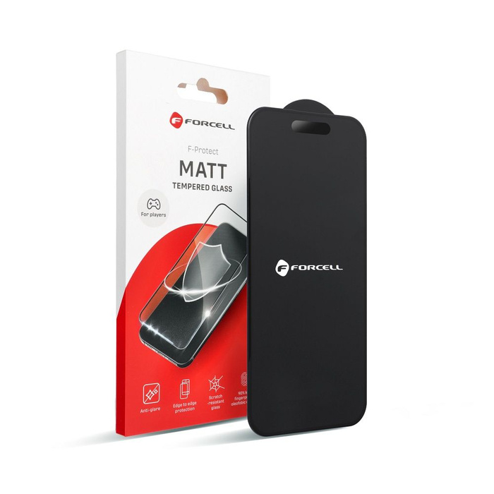 Szkło hartowane do iPhone 15 PLUS Forcell Matt Glass czarne