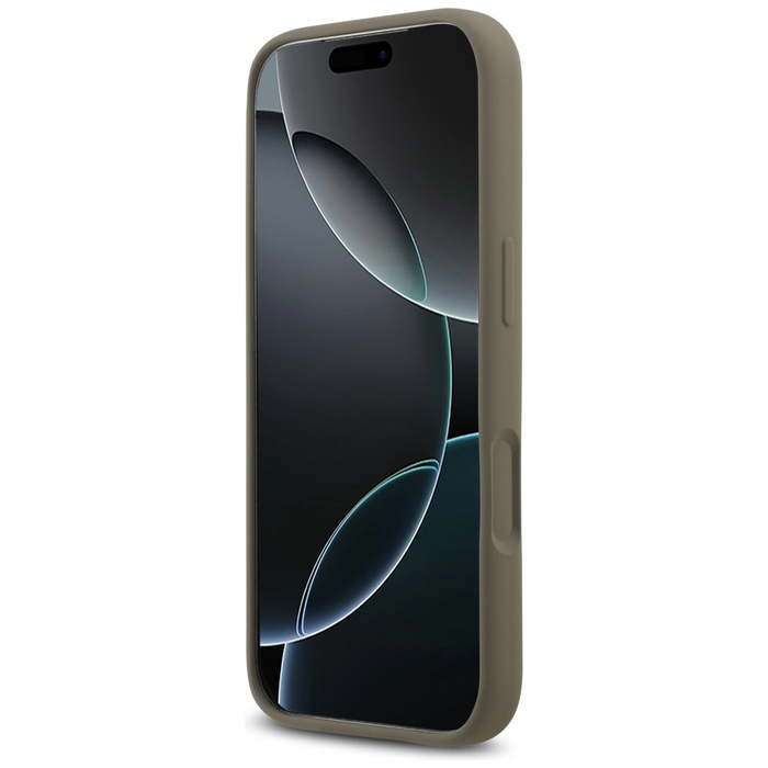 Etui Guess Silicone Big 4G Script do     iPhone 17 Pro brązowy