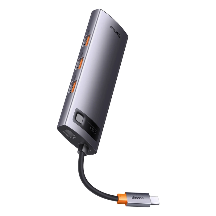 Hub 8w1 Baseus StarJoy Series, USB-C do HDMI + 3 x USB 3.1 + USB-C PD + RJ45 + microSD/SD
