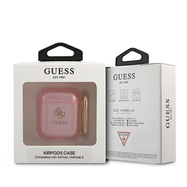 Etui GUESS Apple AirPods Glitter Collection Różowy Case