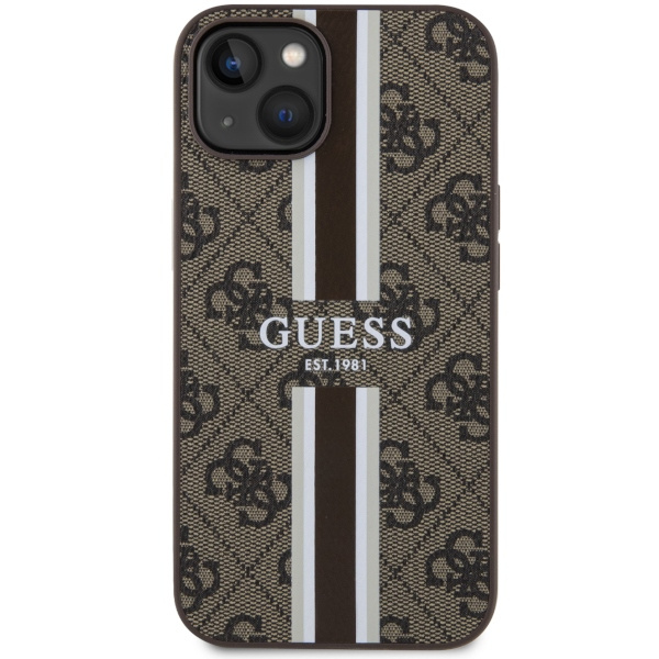 Etui Guess GUHMP14MP4RPSW iPhone 14 Plus 6,7" brązowy/brown hardcase 4G Printed Stripes MagSafe Case