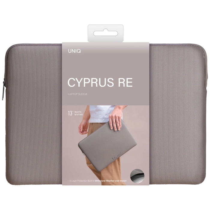 Torba na laptopa UNIQ Cyprus Ridge       Edition Laptop Sleeve 14" water-resistant neoprene szary