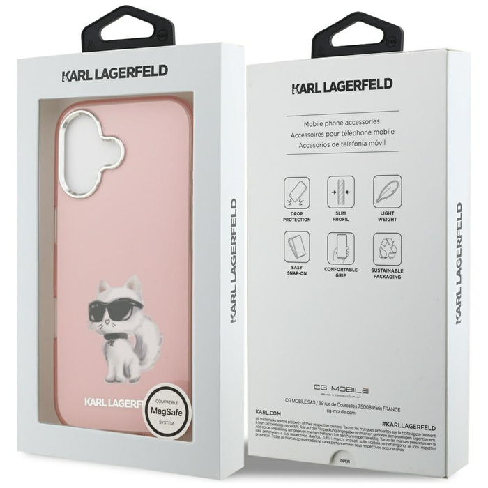 Etui Karl Lagerfeld IML Aquarelle        Choupette & Logo MagSafe do iPhone 17 różowy