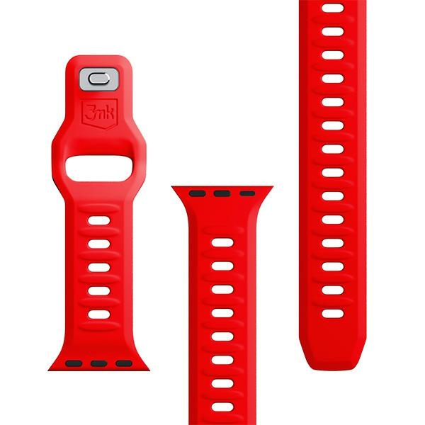 3MK Silicone Watch Strap czerwony/red dla Apple Watch 42/44/45/49mm