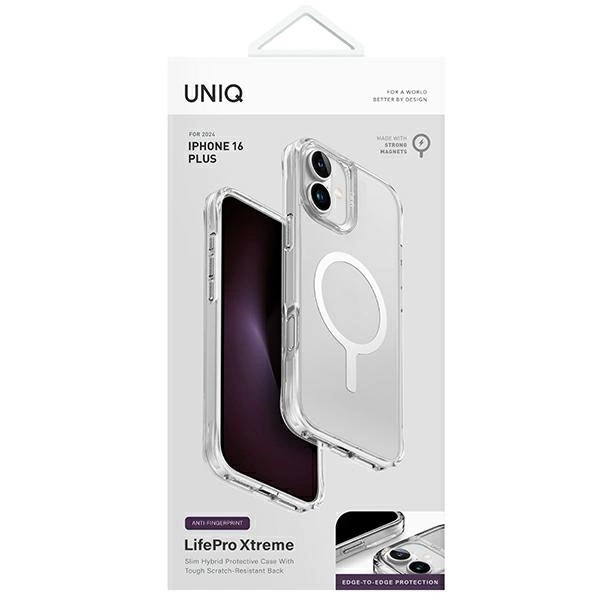 UNIQ etui LifePro Xtreme iPhone 16 Plus 6.7" Magclick Charging przezroczysty/frost clear