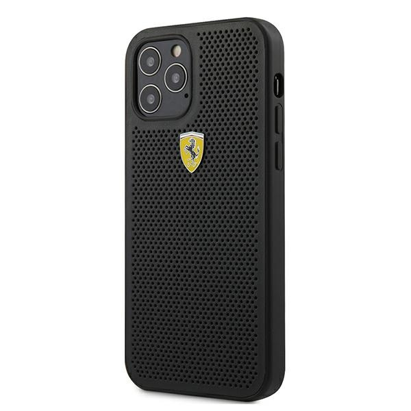 Etui FERRARI Apple iPhone 12 Pro Max On Track Perforated Czarny Hardcase