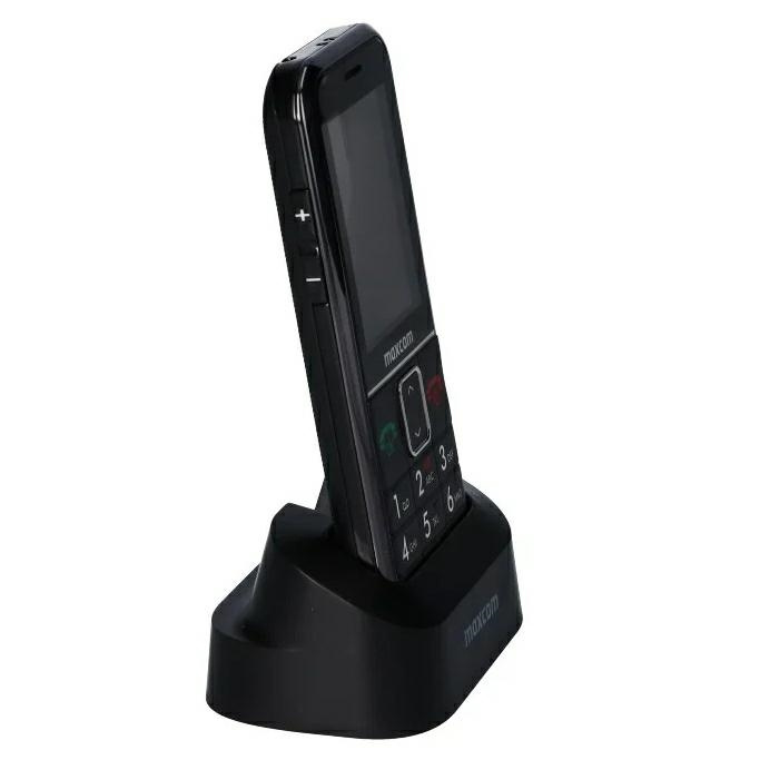 Maxcom Comfort MM735 ze stacją ładującą + opaska SOS czarny/black