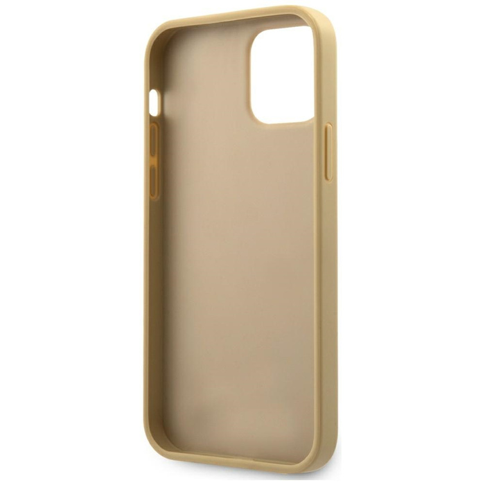 Etui GUESS Apple iPhone 12 Mini Iridescent Love Script Gold Logo Złoty Hardcase
