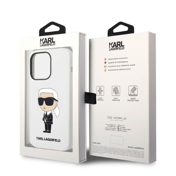 Etui KARL LAGERFELD Apple iPhone 14 Pro Max Silicone Ikonik Biały Hardcase