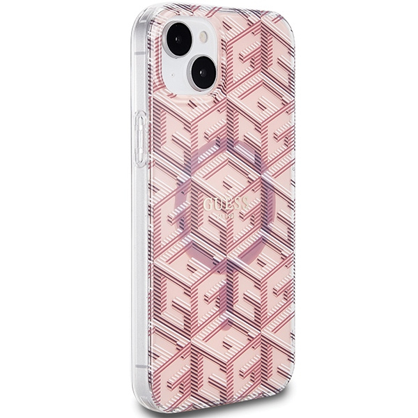 Etui Guess GUHMP15MHGCUSTGP iPhone 15 Plus / 14 Plus 6.7" różowy/pink hardcase IML GCube MagSafe Case