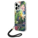 Etui GUESS Apple iPhone 14 Pro Max Flower Strap Niebieski Hardcase