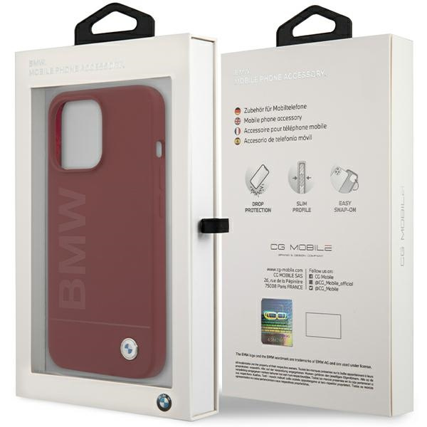 Etui Bmw Bmhmp15lslblre Iphone 15 Pro 6.1" Czerwony/red Hardcase Silicone Big Logo Magsafe Case