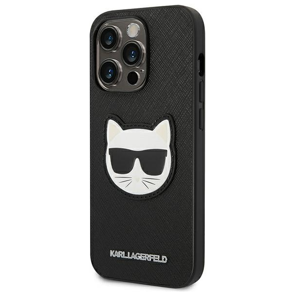 Etui KARL LAGERFELD Apple iPhone 14 Pro Saffiano Choupette Head Patch Czarny Hardcase